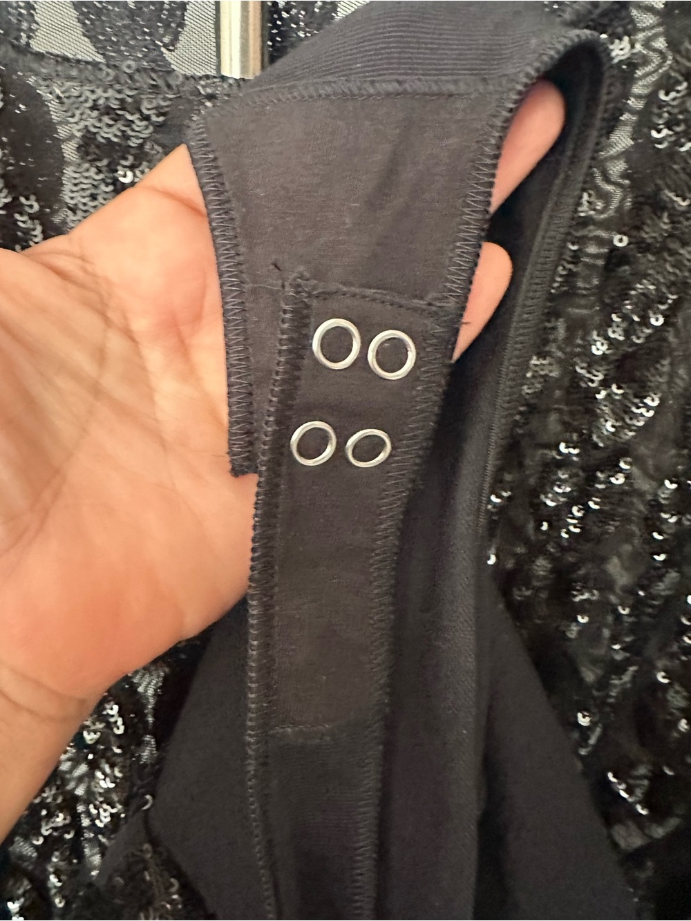 Polo Ralph Lauren Cable Sequin Long Sleeve Bodysuit black size XL - Picture 8 of 13
